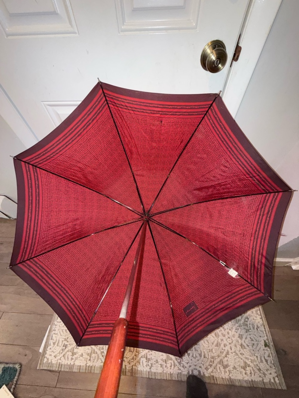 Givenchy Red and Black Patterned Umbrella